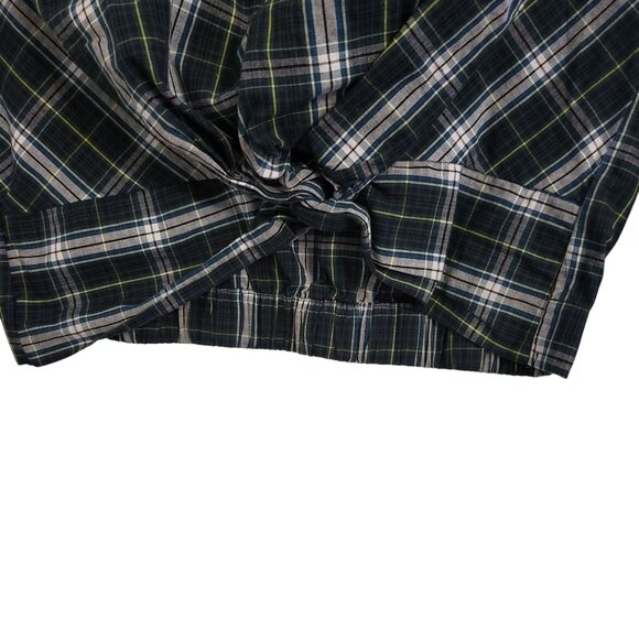 TIMING | Green & Blue 100% Cotton Flannel Crop Top - Picture 5 of 14